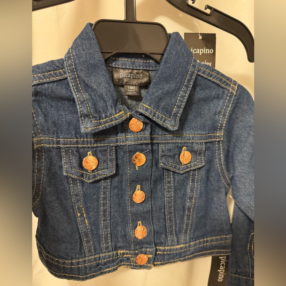 Picapino Toddler Girl Jean Jacket - Picture 2 of 3